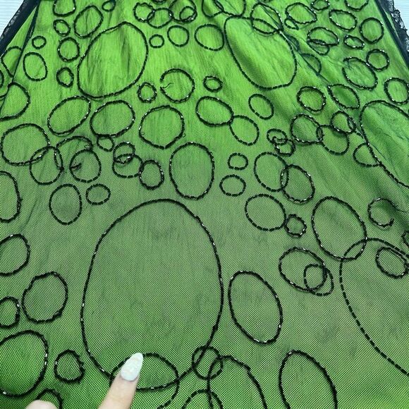 Cassandra Stone Y2k 90s Green Black Beaded Dress Size 6 Read Description - Picture 2 of 13